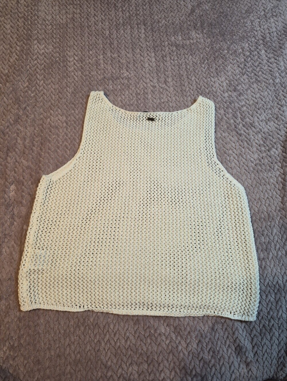 O'Neill Knit Crop Top Swim Cover Up: Vanilla (Cream), Size Medium, Like New
